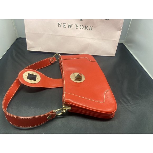 Sale kate spade~ Y2K leather short shoulder strap bag In Red Diamond Lock - Picture 13 of 16